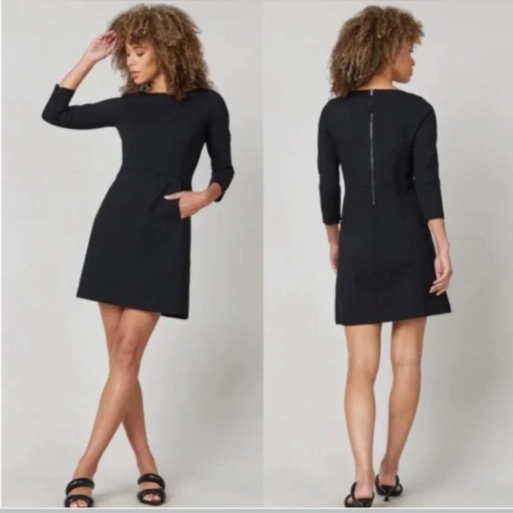 Spanx _The Perfect A-line 3/4 Sleeve Dress in Classic Black_XS_NWT